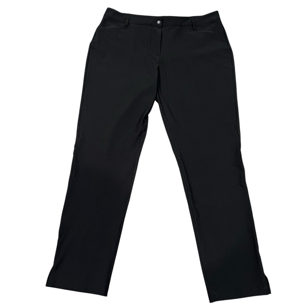 Slazenger Women’s Golf Pants Black Gorpcore Snap Button Casual Trouser Sz 12